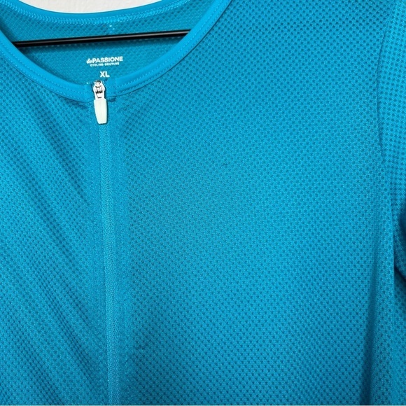 LaPassione Women Cycling Jersey XL Teal Blue Short Sleeve Bicycling Back Pockets - Picture 7 of 14